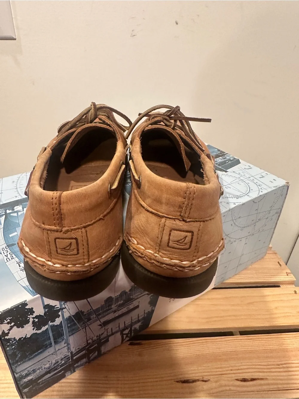 Sperry Men's A/O Sahara Sand/Tan Leather Moccasin Boat Shoes size 10